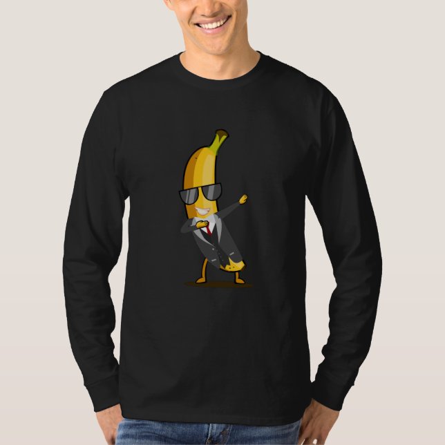 Coole Banane mit Anzug - Dab Funny Dancing Frucht T-Shirt (Vorderseite)