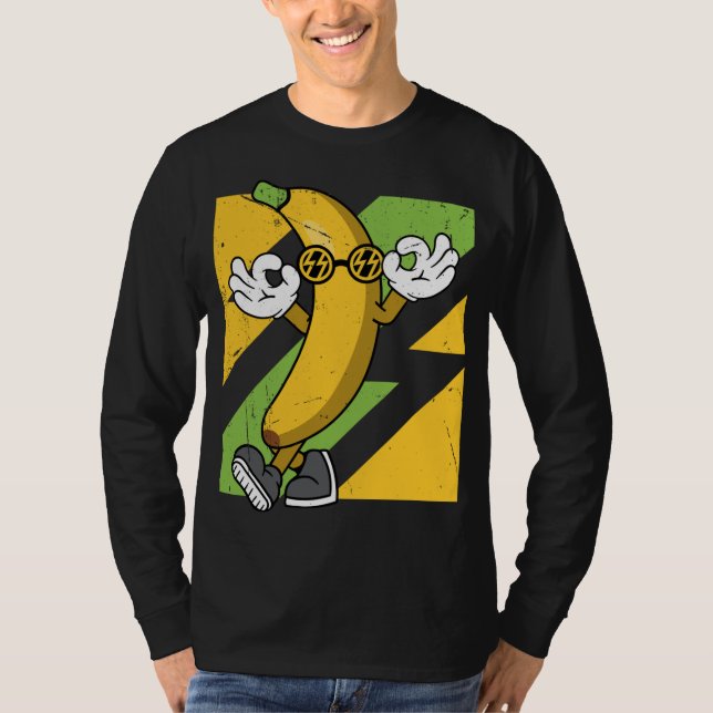 Coole Banane mit Sonnenbrille Sommerfrüchte T-Shirt (Vorderseite)