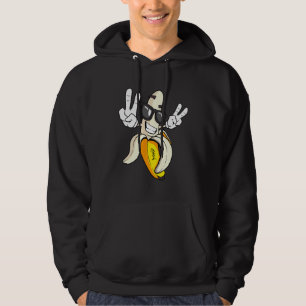 Coole Banane zeigt Friedenszeichen Hoodie