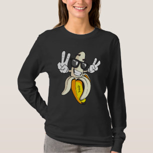 Coole Banane zeigt Friedenszeichen T-Shirt