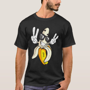 Coole Banane zeigt Friedenszeichen T-Shirt
