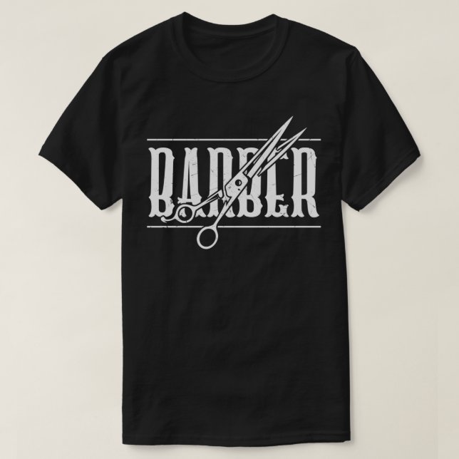 Coole Barberschere Vintage Schriftart Barber Appre T-Shirt (Design vorne)