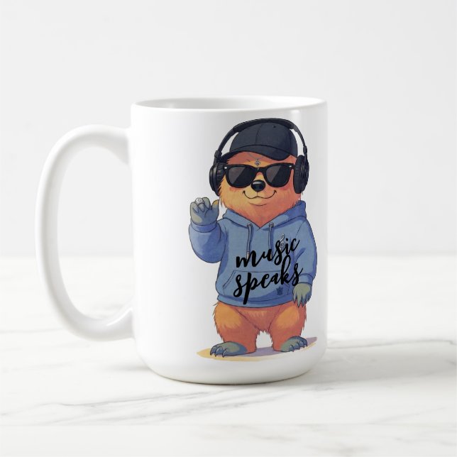 coole Bärenillustration, Kaffeetasse (Links)