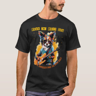 Coole Bark-solo mit Rock'n Roll Gitarre und Hundek T-Shirt