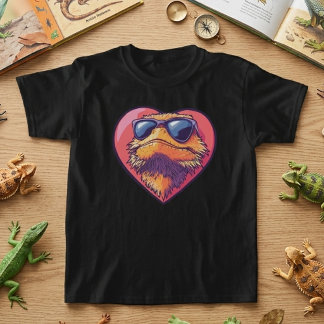 Coole Bartagamen-Sonnenbrille Herz T-Shirt
