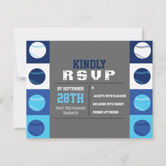 COOLE BASEBALL Bar Mitzvah Reply RSVP-Karte RSVP Karte (Vorderseite)