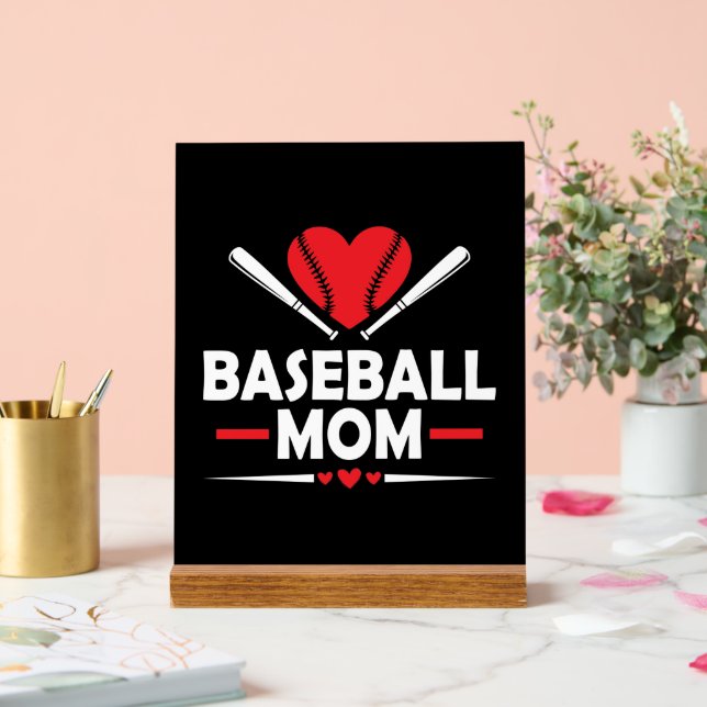 Coole Baseball-Mama Acrylschild (Hochzeit)