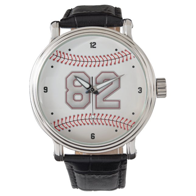 Coole Baseball-Player-Nummer 82 - Sticks sehen aus Armbanduhr (Vorderseite)