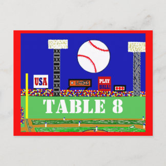 Coole Baseball Sport Bar Mitzvah Tischnummer Card