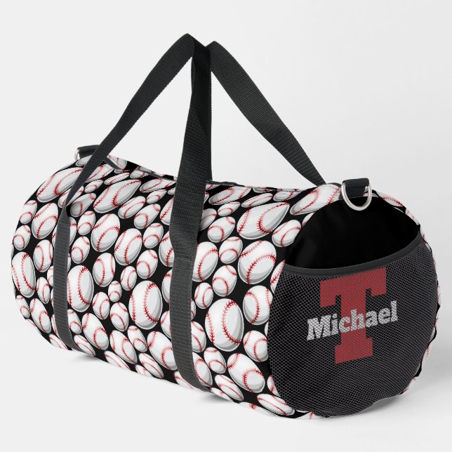 Coole Baseball-Sportbegeisterte fügen Monogramm hi Duffle Bag (Rechte Ecke)