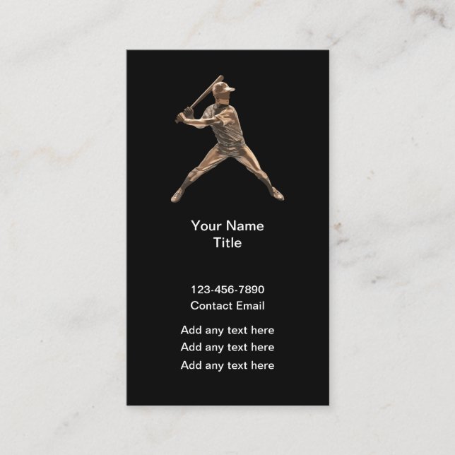 Coole Baseball-Sportthemen Business Cards Visitenkarte (Vorderseite)
