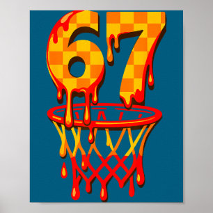Coole Basketball 67 Six Seven Illustration Poster