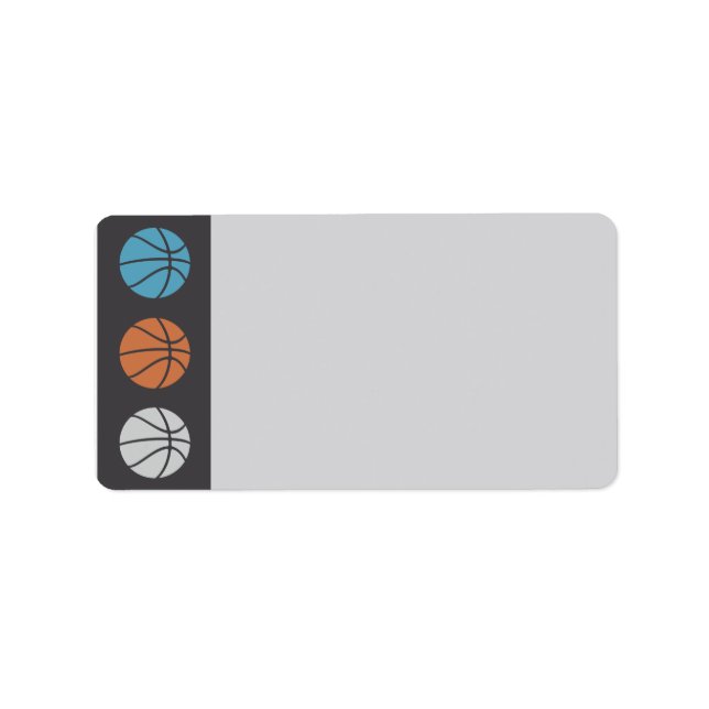 COOLE BASKETBALL Bar Bat Mitzvah Matching Labels Adressaufkleber (Vorne)
