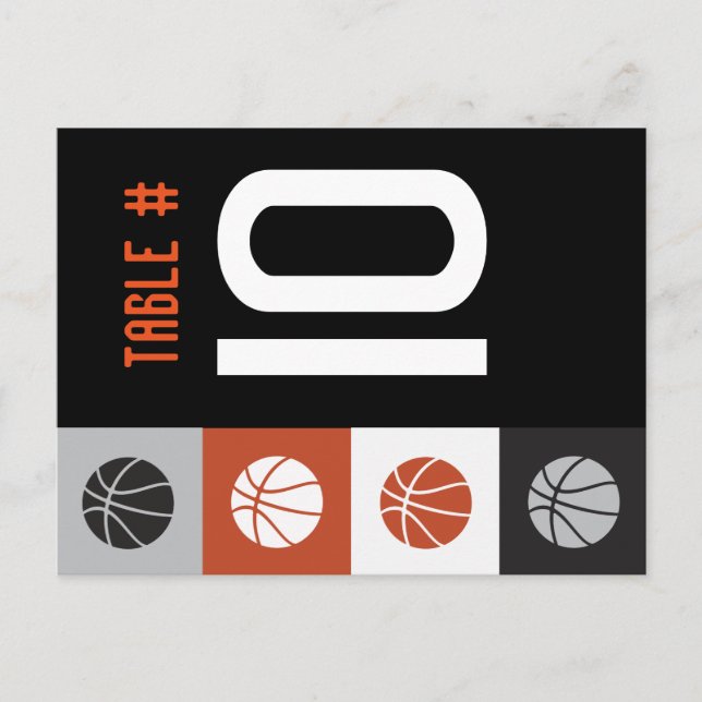 COOLE BASKETBALL Bar Mitzvah Tischkarte Postkarte (Vorderseite)