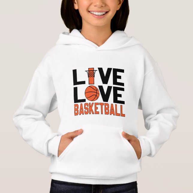 coole Basketball-Sportart Liebe Wortart Hoodie (Vorderseite)