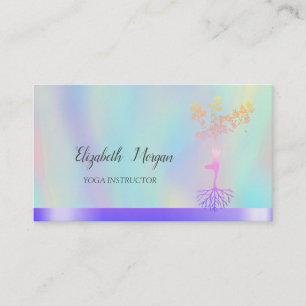 Coole Baumfrauen Silhouette, Holografisches Yoga Visitenkarte