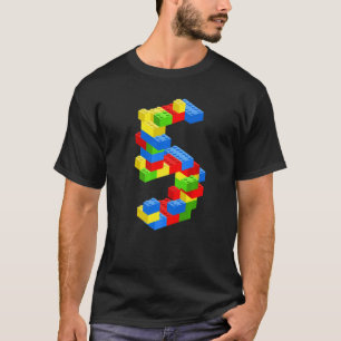 Coole Bausteine zum 5. Geburtstag für 5-jährige Ju T-Shirt