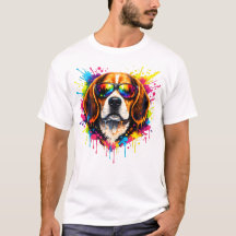 Coole Beagle Color Splash Hund T-Shirt