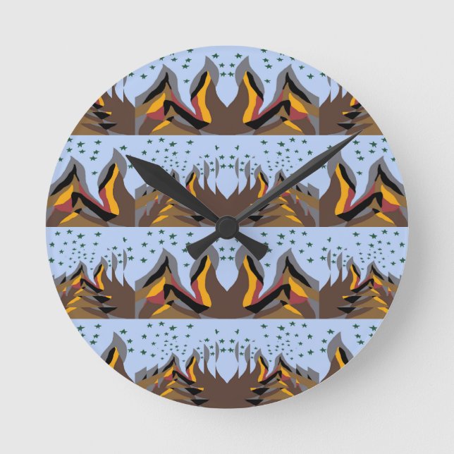 Coole Berge Runde Wanduhr (Vorderseite)