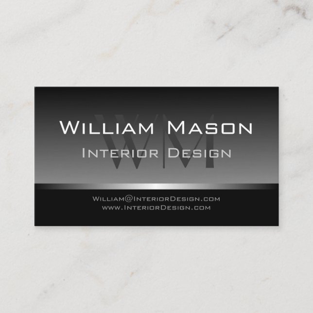 Coole Berufliche Bus-Karte Grau & Silver Strip Visitenkarte (Vorderseite)