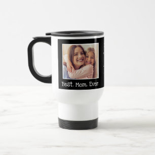 Coole beste Mama je Foto Personalisiert Schwarz-we Reisebecher