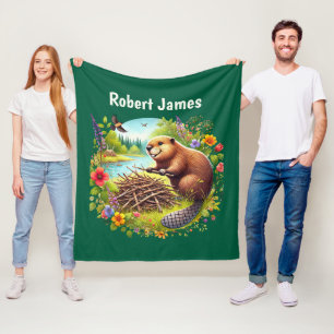 Coole Biberliebhaber fügen Namen hinzu Fleecedecke