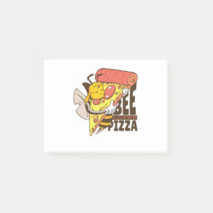 Coole Biene liebt Pizza-Wortspiele Post-it Klebezettel