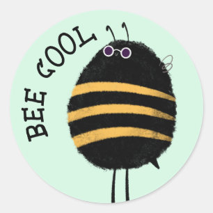 Coole Biene Runder Aufkleber