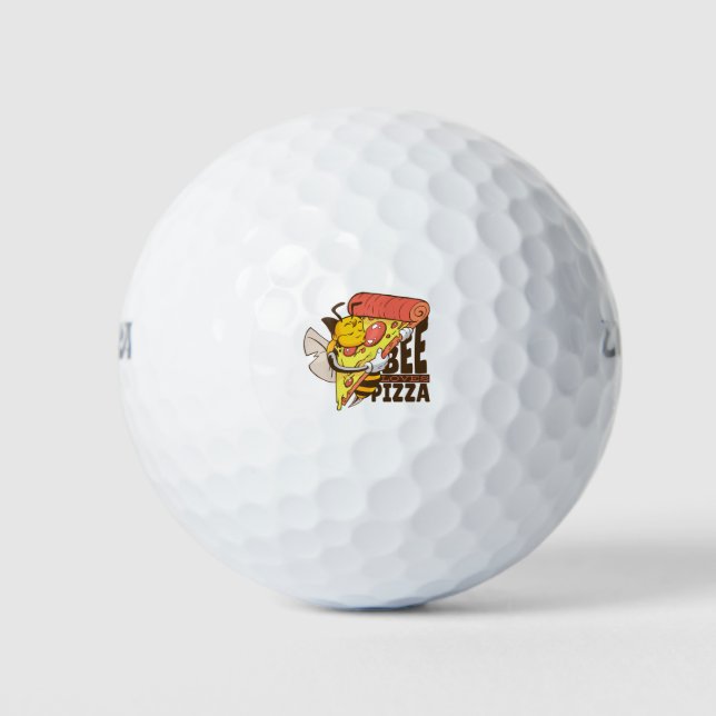 Coole Bienen Lieben Pizza Puns Golfball (Vorderseite)