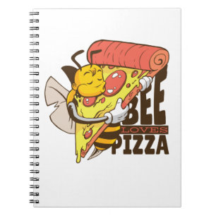 Coole Bienen Lieben Pizza Puns Notizblock