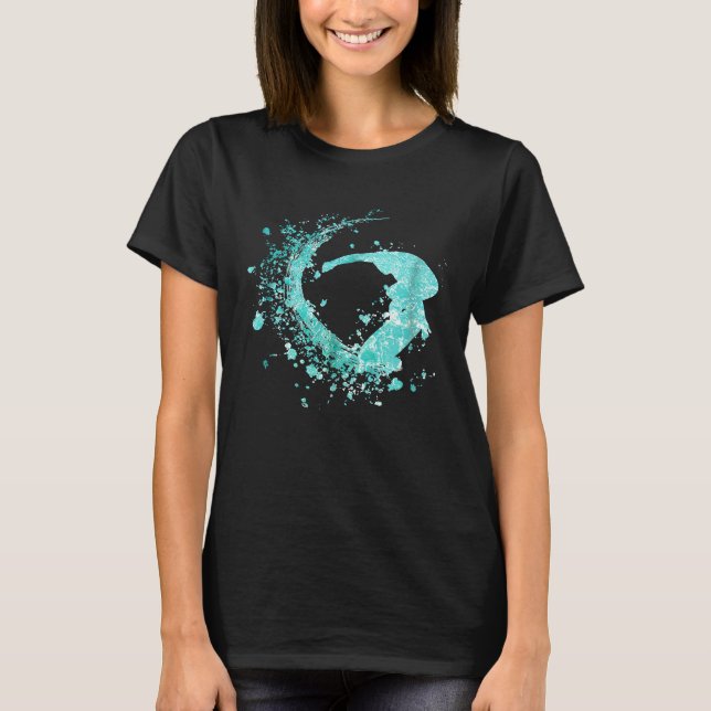 Coole Big Wave Surfing T-Shirts Surfbrett (Vorderseite)