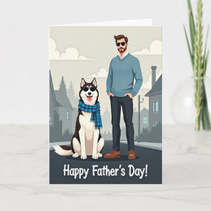 Coole Bilderkarte zum Vatertag mit Hund Karte