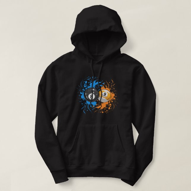 Coole Billard-Balls für 8 Ball und 9 Ball Player Hoodie (Design vorne)