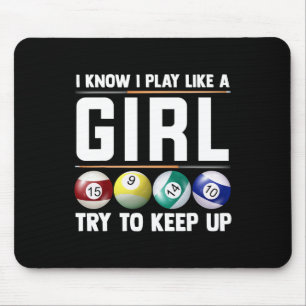 Coole Billard Kunst für Frauen Girl Pool Player 8 Mousepad