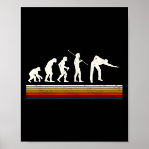Coole Billard Schwarze Evolution des Menschen Bill Poster