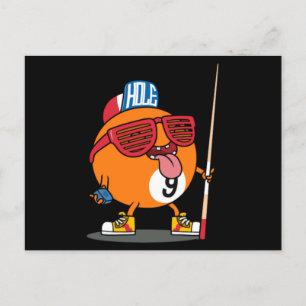 Coole Billardneunball Postkarte