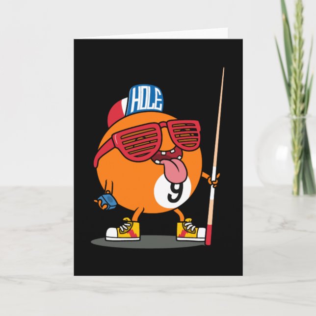 Coole Billardneunkugel Karte (Vorderseite)