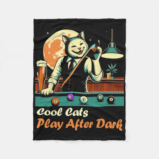 Coole Billiard Katzenkatze Fleecedecke (Vorderseite)