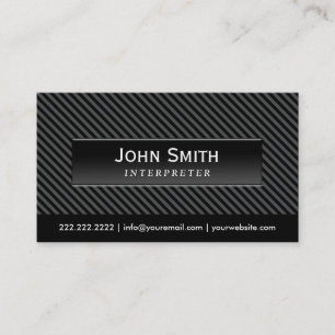 Coole Black Stripes Interpreter Business Card Visitenkarte