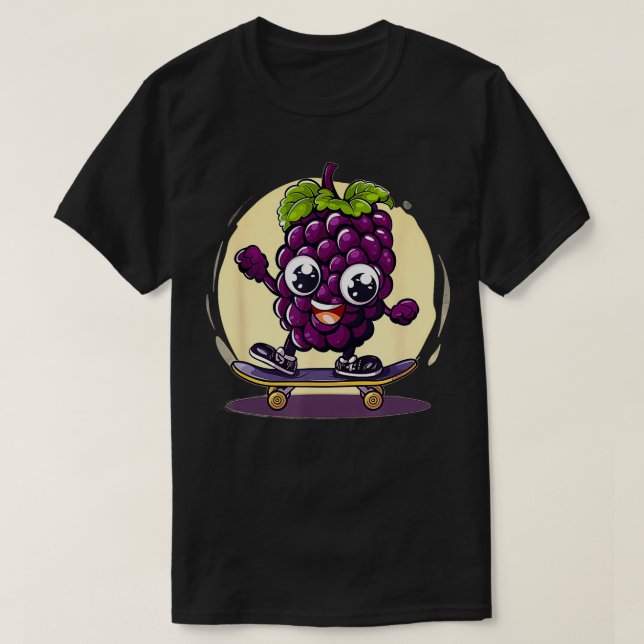 Coole BlackBerry Frucht Lieben Skateboarding Kostü T-Shirt (Design vorne)