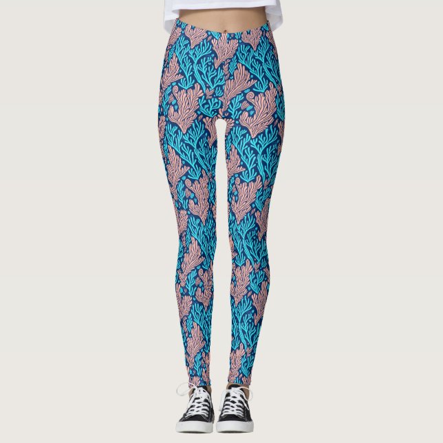 Coole Blau- und Rosatöhren Leggings (Vorderseite)