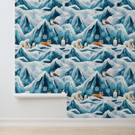 Coole blaue arktische Szene selbstklebende Wallcov Tapete