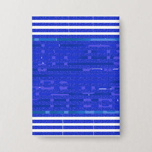Coole blaue geometrische Streifen Button