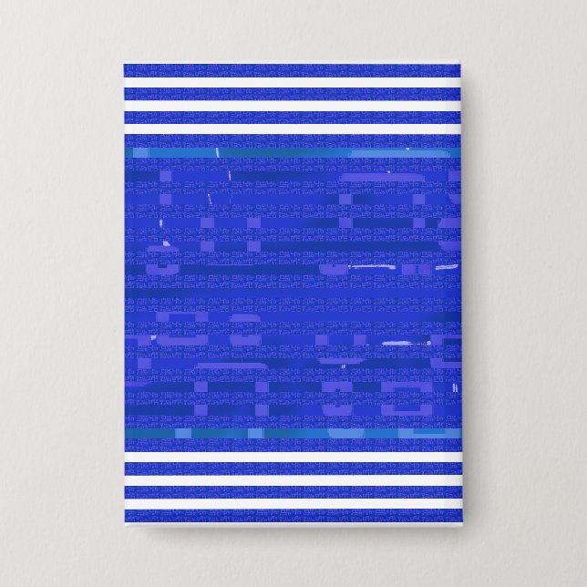 Coole blaue geometrische Streifen Button (Vorderseite)