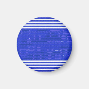 Coole blaue geometrische Streifen Magnet