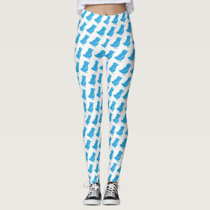 Coole Blaue Getweetet Vogelmode Leggings