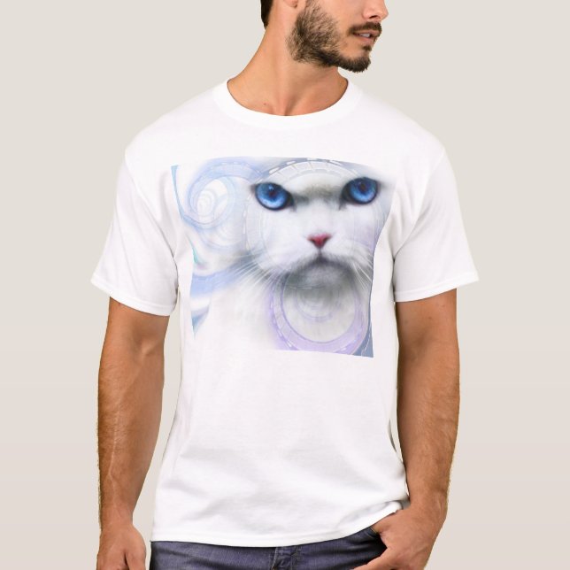 coole blaue mit Augen Katzenabstimmung 2016 T-Shirt (Vorderseite)