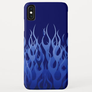 Coole blaue Racing Flames Button Streifen iPhone XS Max Hülle