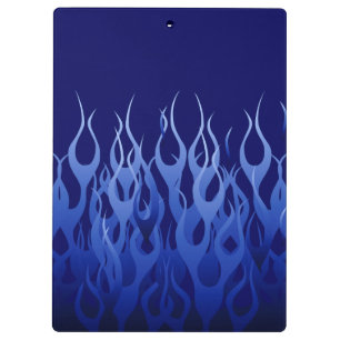 Coole blaue Racing-Flammen Klemmbrett
