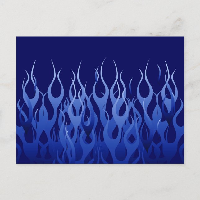 Coole blaue Racing-Flammen Postkarte (Vorderseite)